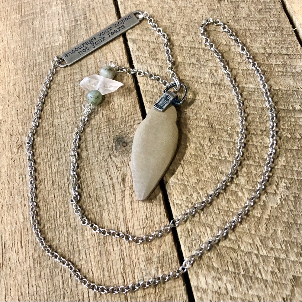 Driftwood, Quartz Crystal and Labradorite Bracelet - Picture 5 of 11